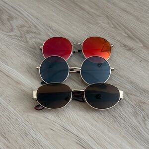 Stylish Women's Sunglasses Set - Red, Black, Brown